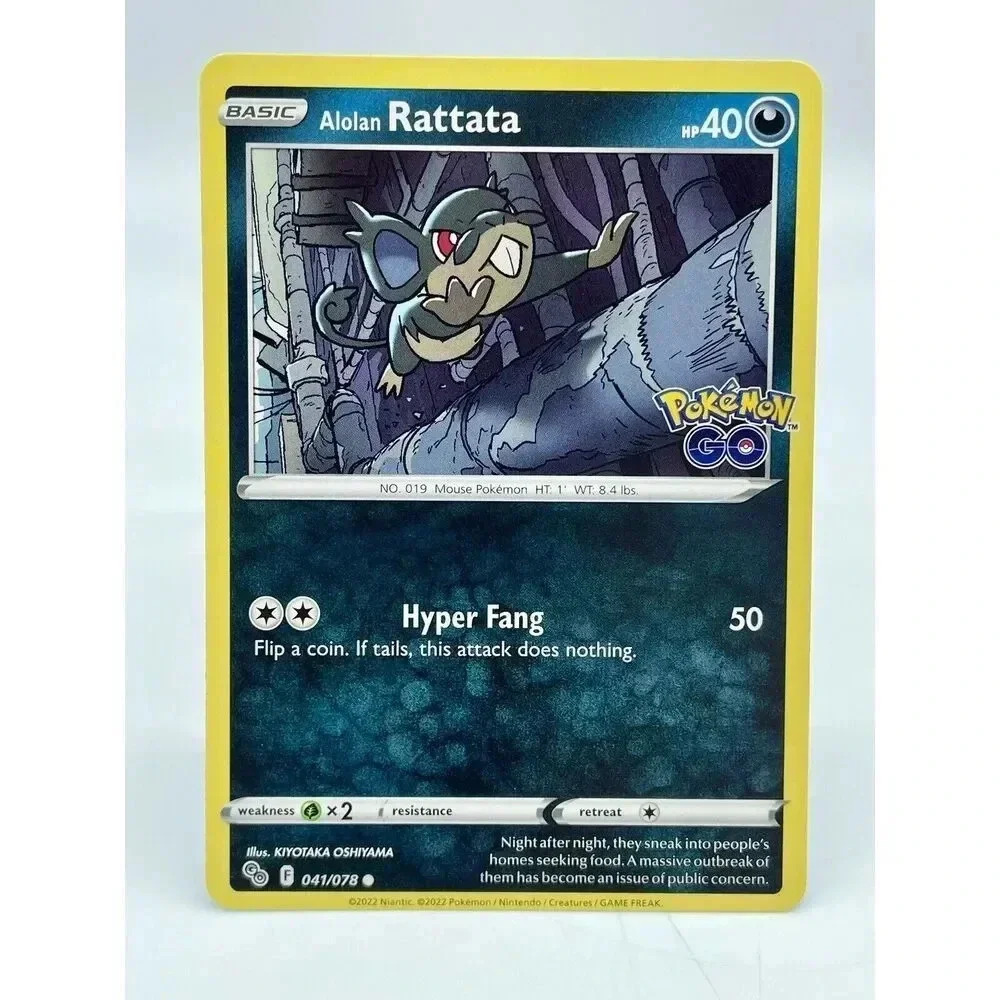 Alolan Rattata 041/078 Stamped Pokémon GO Non-Holo Pokémon TCG Mint Unplayed